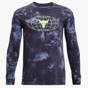 NWT Under Armour Boys' Project Rock Brahman Globe Long Sleeve T-Shirt XL 4HL183